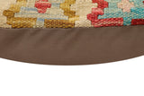 handmade Traditional Pillow Beige Rust Hand-Woven SQUARE 100% WOOL Hand woven turkish pillow2' x 2'