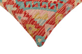 handmade Traditional Pillow Rust Beige Hand-Woven SQUARE 100% WOOL Hand woven turkish pillow2' x 2'