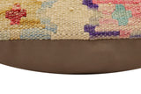 handmade Traditional Pillow Beige Rust Hand-Woven SQUARE 100% WOOL Hand woven turkish pillow2' x 2'