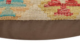 handmade Traditional Pillow Beige Red Hand-Woven SQUARE 100% WOOL Hand woven turkish pillow2' x 2'