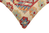 handmade Traditional Pillow Beige Red Hand-Woven SQUARE 100% WOOL Hand woven turkish pillow2' x 2'