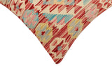 handmade Traditional Pillow Red Blue Hand-Woven SQUARE 100% WOOL Hand woven turkish pillow2' x 2'