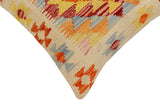 handmade Traditional Pillow Beige Rust Hand-Woven SQUARE 100% WOOL Hand woven turkish pillow2' x 2'
