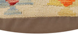 handmade Traditional Pillow Beige Rust Hand-Woven SQUARE 100% WOOL Hand woven turkish pillow2' x 2'
