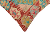 handmade Traditional Pillow Red Blue Hand-Woven SQUARE 100% WOOL Hand woven turkish pillow2' x 2'