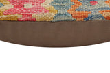 handmade Traditional Pillow Red Blue Hand-Woven SQUARE 100% WOOL Hand woven turkish pillow2' x 2'