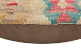 handmade Traditional Pillow Beige Red Hand-Woven SQUARE 100% WOOL Hand woven turkish pillow2' x 2'