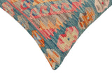 handmade Traditional Pillow Blue Red Hand-Woven SQUARE 100% WOOL Hand woven turkish pillow2' x 2'