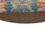 handmade Traditional Pillow Blue Red Hand-Woven SQUARE 100% WOOL Hand woven turkish pillow2' x 2'