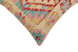 handmade Traditional Pillow Beige Red Hand-Woven SQUARE 100% WOOL Hand woven turkish pillow2' x 2'