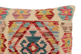 handmade Traditional Pillow Beige Red Hand-Woven SQUARE 100% WOOL Hand woven turkish pillow2' x 2'