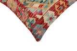 handmade Traditional Pillow Red Blue Hand-Woven SQUARE 100% WOOL Hand woven turkish pillow2' x 2'