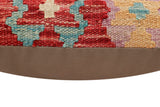 handmade Traditional Pillow Red Blue Hand-Woven SQUARE 100% WOOL Hand woven turkish pillow2' x 2'