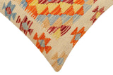 handmade Traditional Pillow Beige Rust Hand-Woven SQUARE 100% WOOL Hand woven turkish pillow2' x 2'