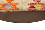 handmade Traditional Pillow Beige Rust Hand-Woven SQUARE 100% WOOL Hand woven turkish pillow2' x 2'