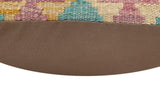 handmade Traditional Pillow Blue Rust Hand-Woven SQUARE 100% WOOL Hand woven turkish pillow2' x 2'
