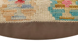 handmade Traditional Pillow Beige Red Hand-Woven SQUARE 100% WOOL Hand woven turkish pillow2' x 2'
