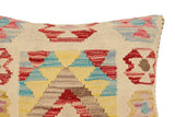 handmade Traditional Pillow Beige Red Hand-Woven SQUARE 100% WOOL Hand woven turkish pillow2' x 2'