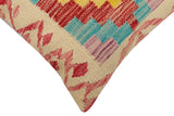 handmade Traditional Pillow Beige Red Hand-Woven SQUARE 100% WOOL Hand woven turkish pillow2' x 2'