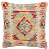 Southwestern White Turkish Hand-Woven Kilim Pillow