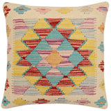 Boho Chic Green Turkish Hand-Woven Kilim Pillow