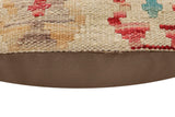 handmade Traditional Pillow Red Beige Hand-Woven SQUARE 100% WOOL Hand woven turkish pillow2' x 2'