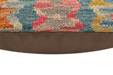 handmade Traditional Pillow Green Blue Hand-Woven SQUARE 100% WOOL Hand woven turkish pillow2' x 2'