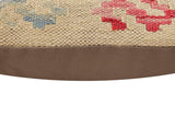 handmade Traditional Pillow Beige Pink Hand-Woven SQUARE 100% WOOL Hand woven turkish pillow2' x 2'