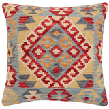 Bohemian Carder Turkish Hand-Woven Kilim Pillow