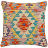 Rustic Carnahan Turkish Hand-Woven Kilim Pillow
