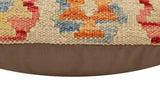 handmade Traditional Pillow Beige Rust Hand-Woven SQUARE 100% WOOL Hand woven turkish pillow2' x 2'