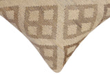 handmade Traditional Pillow Beige Tan Hand-Woven SQUARE 100% WOOL Hand woven turkish pillow2' x 2'