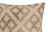 handmade Traditional Pillow Beige Tan Hand-Woven SQUARE 100% WOOL Hand woven turkish pillow2' x 2'