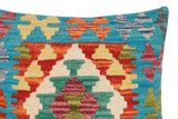 handmade Traditional Pillow Blue Rust Hand-Woven SQUARE 100% WOOL Hand woven turkish pillow2' x 2'