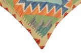 handmade Traditional Pillow Rust Blue Hand-Woven SQUARE 100% WOOL Hand woven turkish pillow2' x 2'