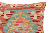handmade Traditional Pillow Red Blue Hand-Woven SQUARE 100% WOOL Hand woven turkish pillow2' x 2'