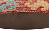 handmade Traditional Pillow Red Blue Hand-Woven SQUARE 100% WOOL Hand woven turkish pillow2' x 2'