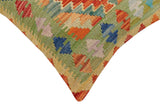 handmade Traditional Pillow Rust Blue Hand-Woven SQUARE 100% WOOL Hand woven turkish pillow2' x 2'