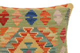 handmade Traditional Pillow Rust Blue Hand-Woven SQUARE 100% WOOL Hand woven turkish pillow2' x 2'