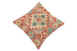 handmade Traditional Pillow Red Beige Hand-Woven SQUARE 100% WOOL Hand woven turkish pillow2' x 2'