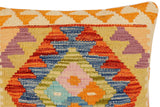 handmade Traditional Pillow Rust Blue Hand-Woven SQUARE 100% WOOL Hand woven turkish pillow2' x 2'