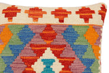 handmade Traditional Pillow Rust Blue Hand-Woven SQUARE 100% WOOL Hand woven turkish pillow2' x 2'