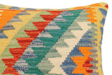 handmade Traditional Pillow Rust Blue Hand-Woven SQUARE 100% WOOL Hand woven turkish pillow2' x 2'