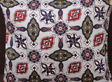 handmade Geometric Pillow Blue Red Handmade RECTANGLE throw pillow 2 x 2