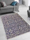 handmade Modern Cryena Blue Ivory Hand Knotted RECTANGLE 100% WOOL area rug 5x7