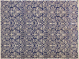 handmade Modern Cryena Blue Ivory Hand Knotted RECTANGLE 100% WOOL area rug 5x7