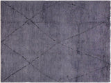 handmade Modern Moroccan Gray Black Hand Knotted RECTANGLE 100% WOOL area rug 8x11