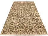 handmade Modern Nabila Tan Brown Hand Knotted RECTANGLE WOOL&SILK area rug 4x6