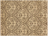 handmade Modern Nabila Tan Brown Hand Knotted RECTANGLE WOOL&SILK area rug 4x6