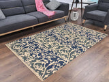 handmade Modern Niamh Gray Ivory Hand Knotted RECTANGLE WOOL&SILK area rug 5x7